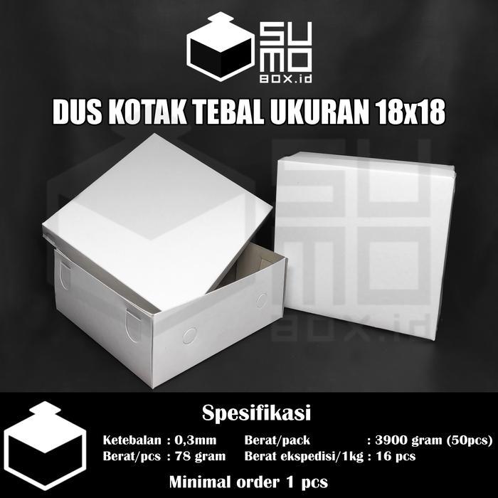 Dus kotak makanan tebal 18x18 untuk nasi box rames putih [ECERAN]