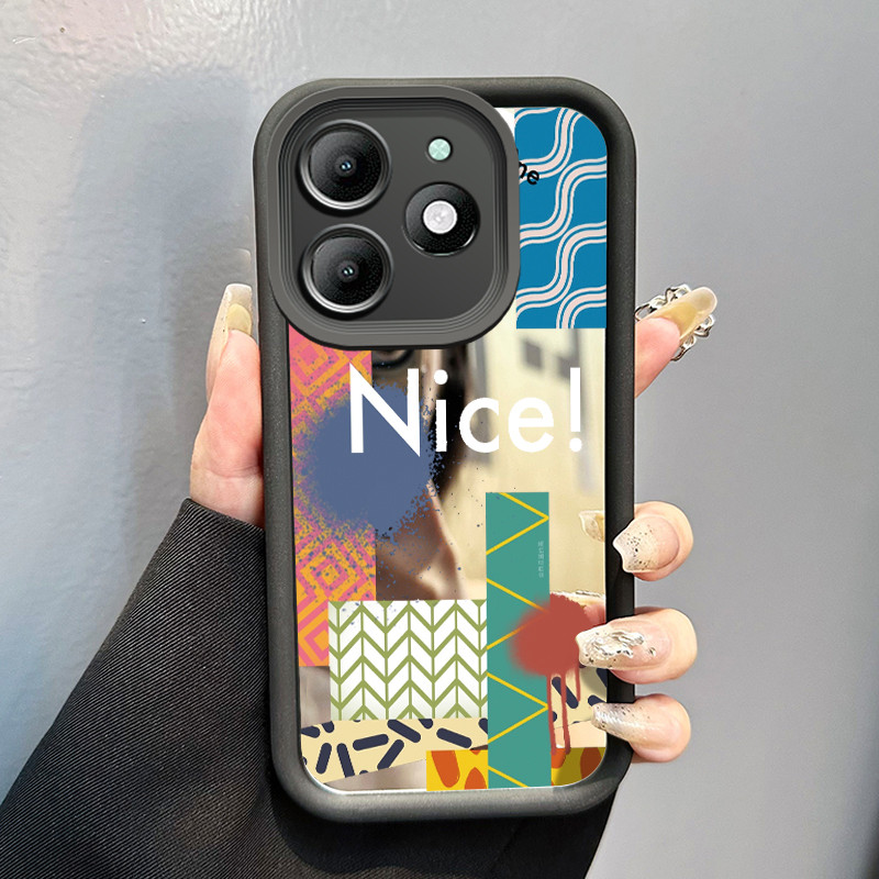 Casing Hp Untuk ITEL A90 Case Garis sambungan warna-warni Mirror Kasing silikon cocok pria dan wanit