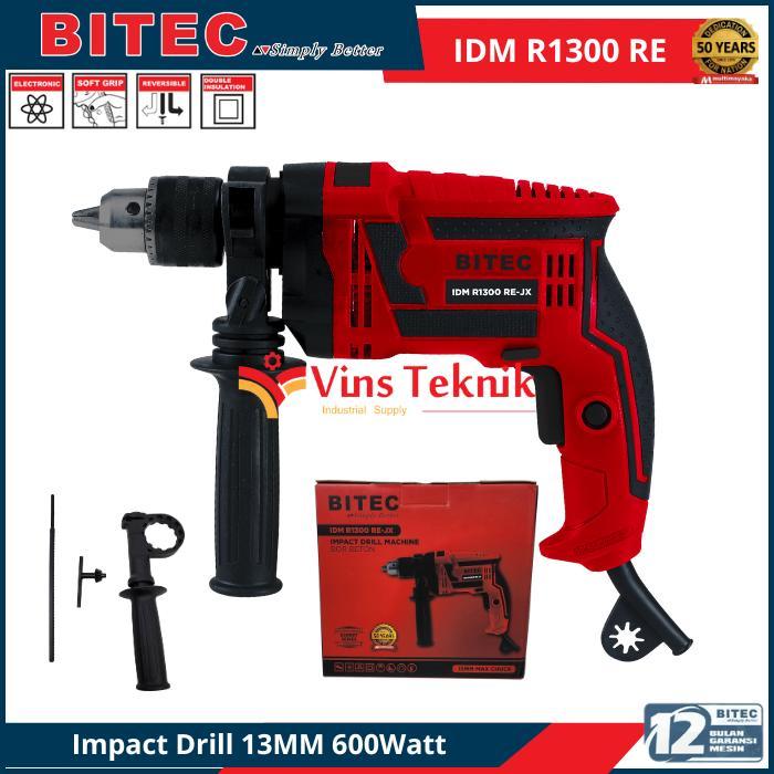 BITEC IDM R1300 RE Mesin Bor Tembok Listrik Impact Drill Hammer Drill 13MM 600Watt IDMR1300
