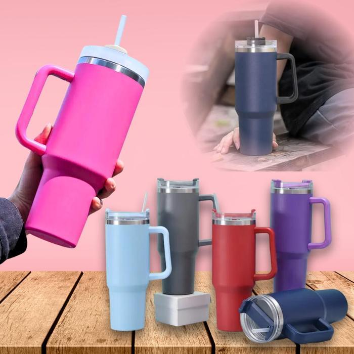 Thermos Tumblr Termos Gelas Botol Minum Jumbo Besar Viral 1200ML Tahan Panas Dingin Es Batu