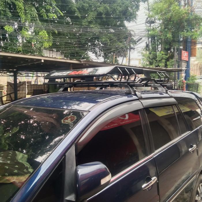 Roof Rack bagasi atas mobil Innova reborn Model BUZZ rack ukuran 140 plus cross
