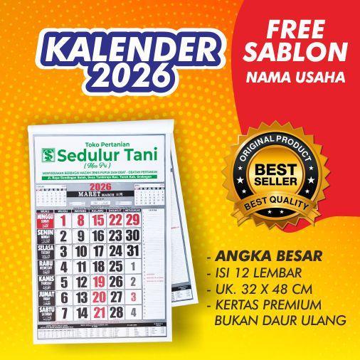 "New" KALENDER 12 LEMBAR + SABLON NAMA USAHA