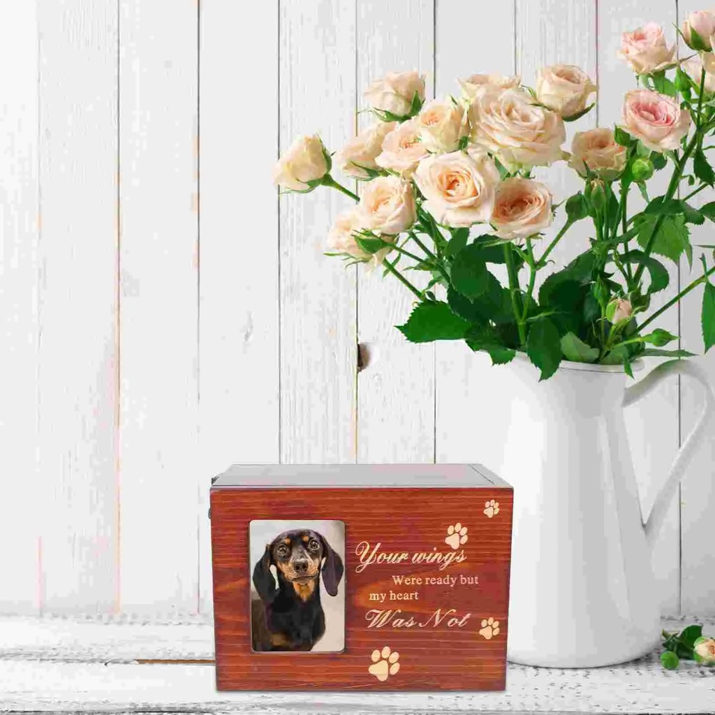 Cremation Urn Pet Cinerary Casket Wood Memorial Box Ashes Keepsake Small Animals Pet Cats Dogs