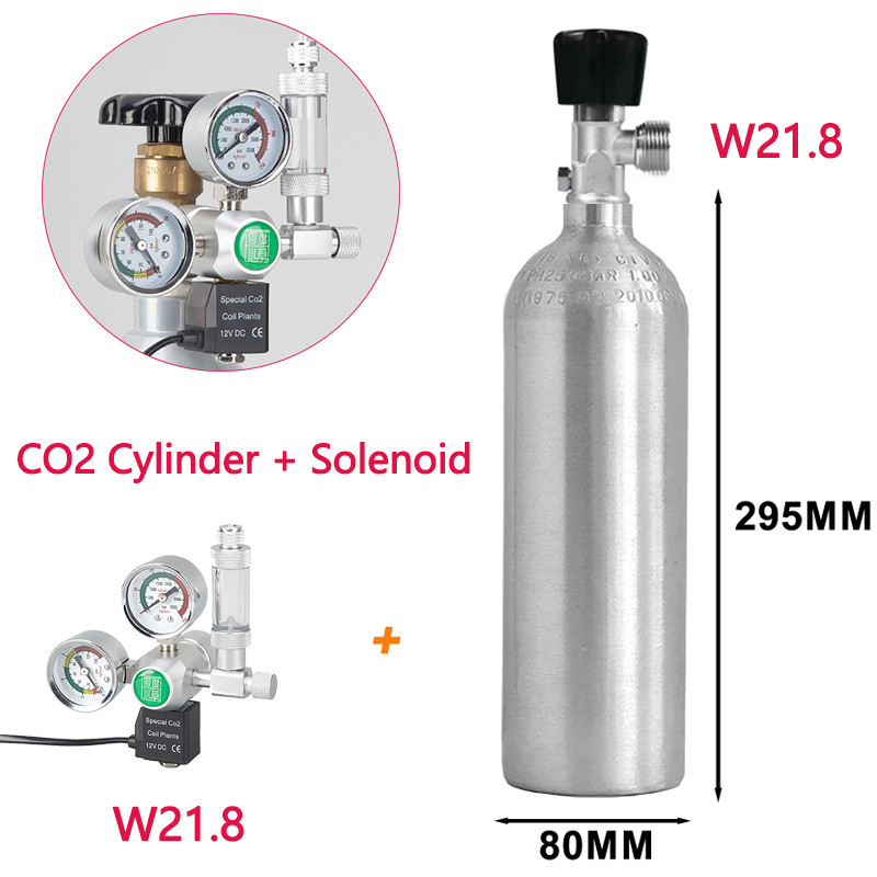 CO2 Cylinder Bottle 1L Regulator Solenoid Fish Tank Oxygen Filled Generator Aquarium DIY Bubble