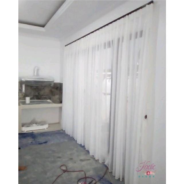 "New" vitrase polos Vitrase gorden import gorden siang dalaman gorden Kain Jendela Gold Silver Tirai