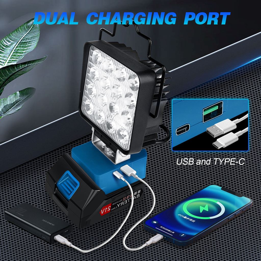 24W/48W Cordless LED Work Light for Makita Brightness Rechargeable Flood night Lights Outdoor Campin
