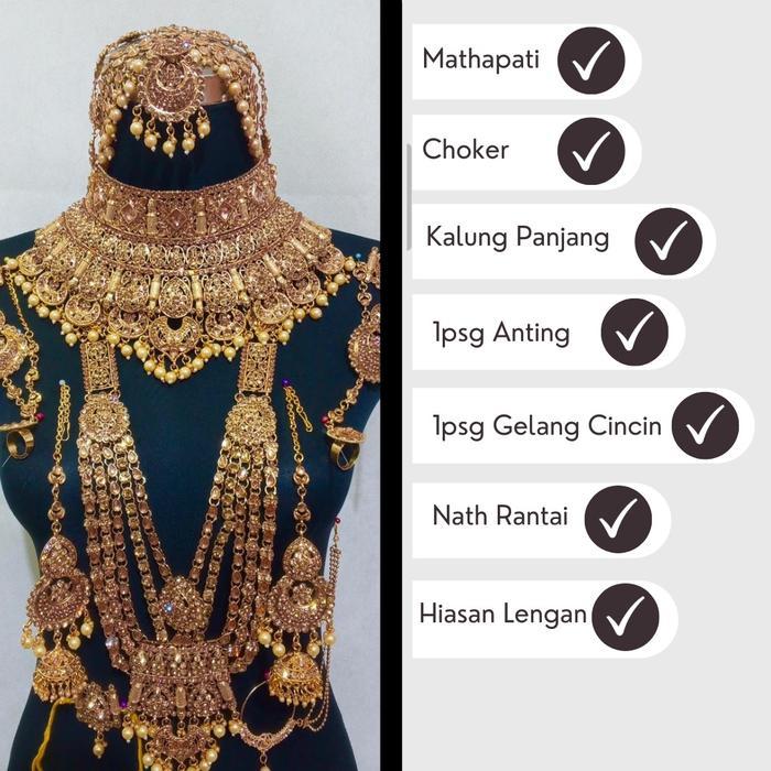 Kalung Wedding India Big Size/Kalung India/Pernikahan India/Set Bridal India/Aksesoris