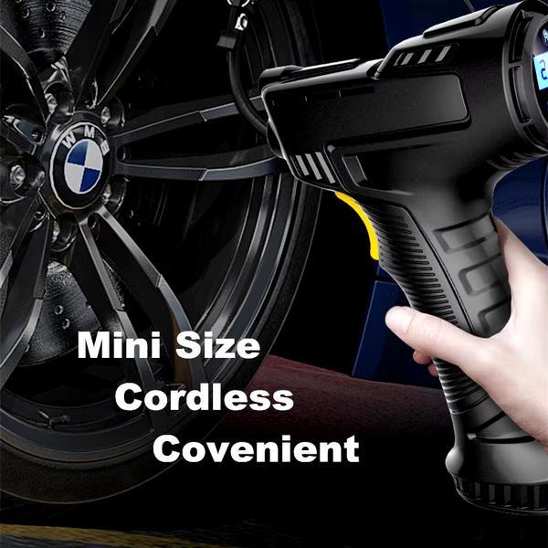 Slyz Pompa Angin Ban Mobil Sepeda Motor Portable Minimalis Elektrik Digital Dengan Lampu Senter Led