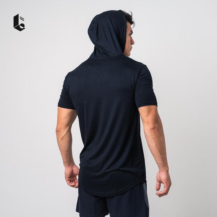 groceria Hoodie Lengan Pendek Olahraga Pria Short Sleeve Kaos Jaket Sport Polos Sweatshirt Gym