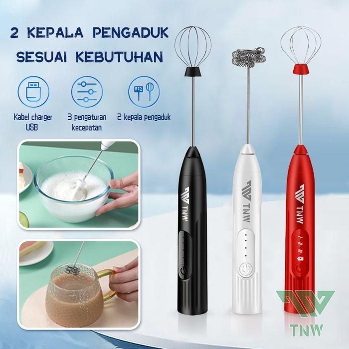 Tnw Ke5 Electric Hand Blender Tangan Pengaduk Kopi Milk Frother Usb Portable Handheld Mixer