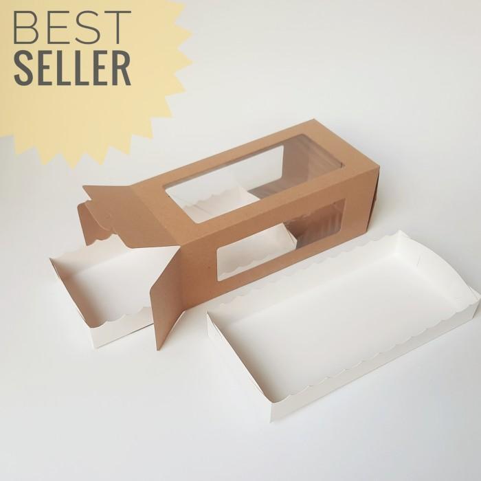Thebest- Dus kue box kue kotak kue bolu gulung box roll cake ukuran 22x12x10cm