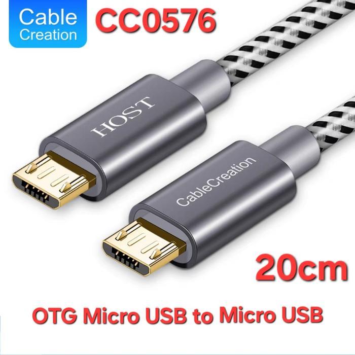 NEW CABLE CREATION CC0576 Micro-USB to Micro-USB OTG Cable for DAC Drone