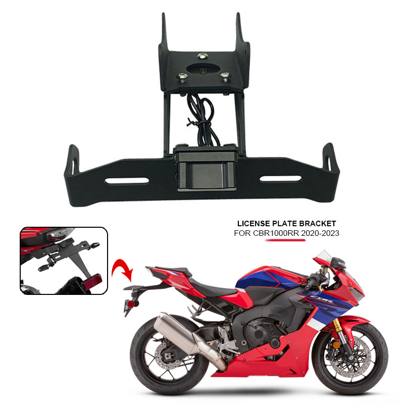 For Honda Cbr1000Rr Cbr 1000Rr 2020 2021 2022 2023 Motorcycle License Plate Bracket Holder Led Light