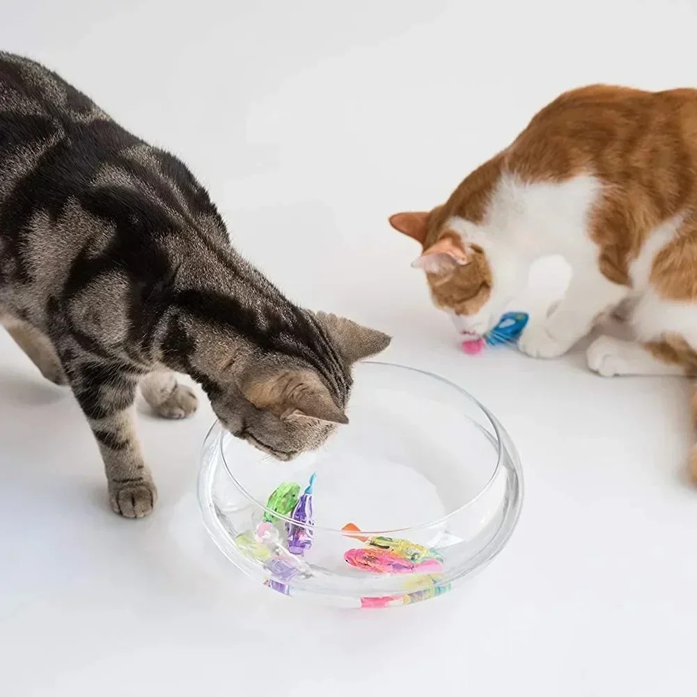Cat Toy LED Interactive Swimming Robot Fish Toy for Cat Glowing Electric Fish Toy to Stimulate Pet's