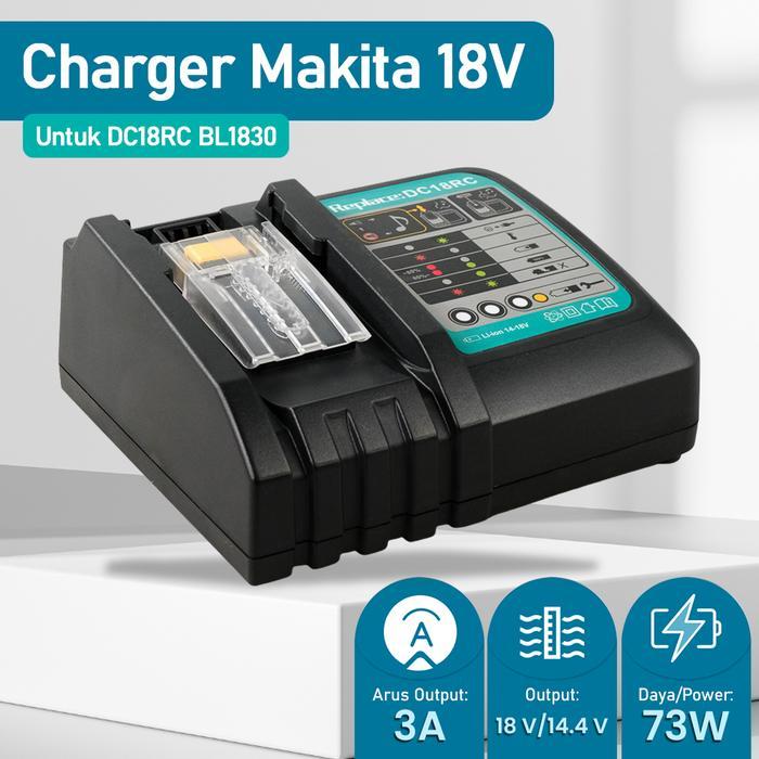 TERLARIS Charger Makita 18v Lithium Ion Eu Plug For Dc18rc Bl1830 90058 Ch Blac SALE