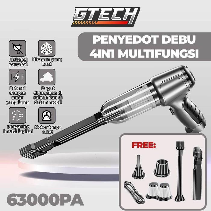 TERLARIS GTECH 4 in 1 Vacum Cleaner Mobil 3 Filter Penyedot Debu Multifungsi Cordless Vacuum Cleaner