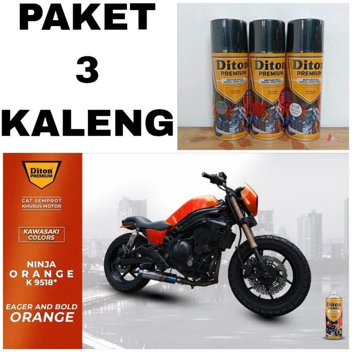 Paket 3 Kaleng Pilok Cat Semprot Diton Premium K9519 Ninja Orange 9519 Ninja Orange
