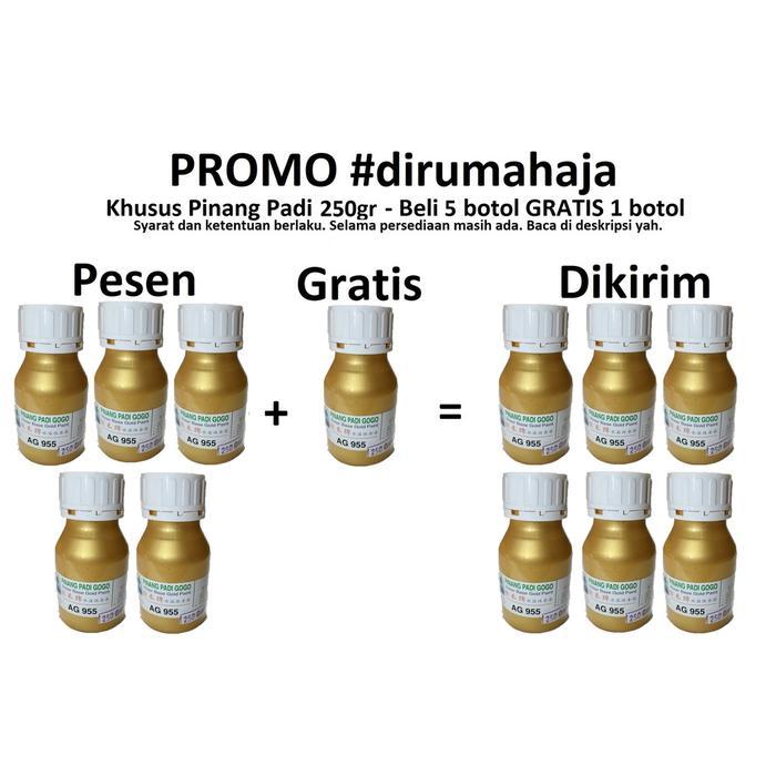 Promo Cat Emas Pinang Padi / Water Based Base Gold Paint 250Gr 250 Gr - Buy 5 Get 1