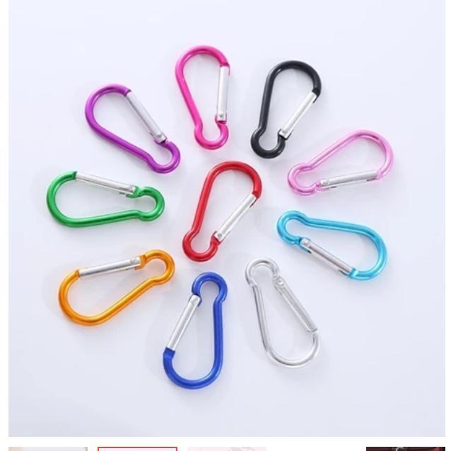 AZAHRA Carabiner Gantungan Kunci Aluminium Alloy 5 D shape / Kunci Carabiner Stainless Steel Mini