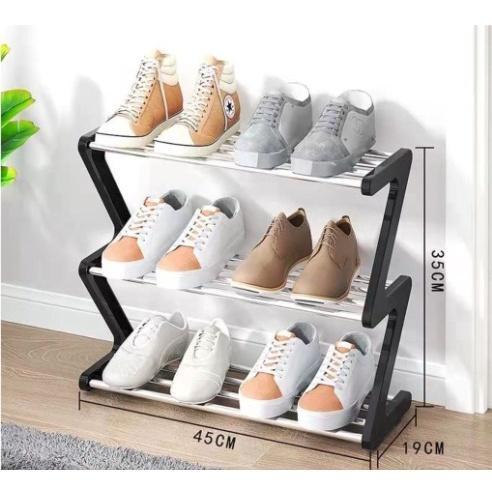 SURIA MAKASSAR TEMPAT SEPATU ZIG ZAG 3 SUSUN DAN 4 SUSUN /RAK SEPATU SERBAGUNA / Z SHAPE SHOE RACK