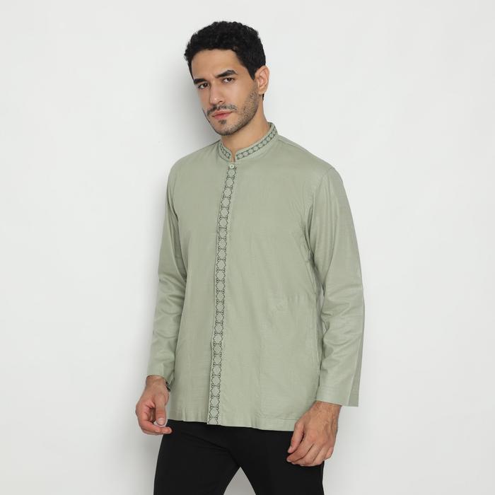 Platini Kemeja Pria Koko Shanghai Lengan Panjang Katun Sage Green 06104 #Gratisongkir #Sale