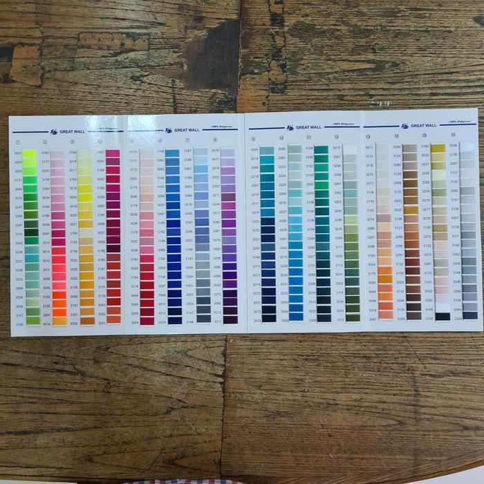 Katalog Warna Benang Bordir Polyester Great Wall