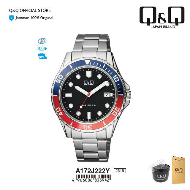 ORIGINAL QnQ QQ Jam Tangan Pria Analog - A172 A172J Water Resist READY STOCK