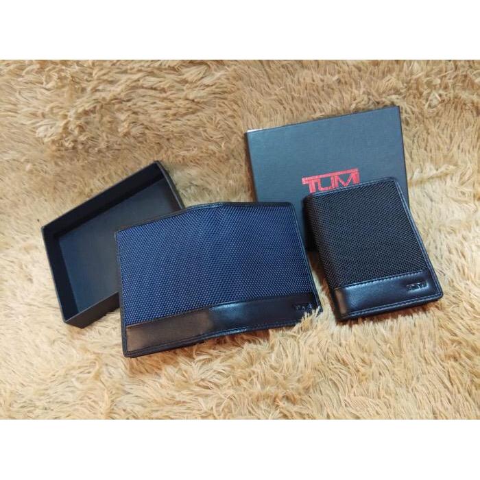New Dompet Kartu Pria Tumi Balistyc Nylon ( Original Leather ) Card Holder