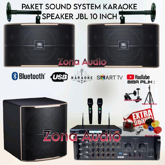 Paket Sound Karaoke Speaker Jbl Pasion 10 Inch + Subwoofer Jbl 12 Inch Amplifier Usb Bluetooth