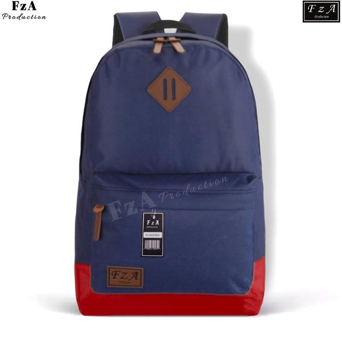 Eiger - Tas Ransel Distro Casual Pria Wanita Original Fza - Navy Red Fz