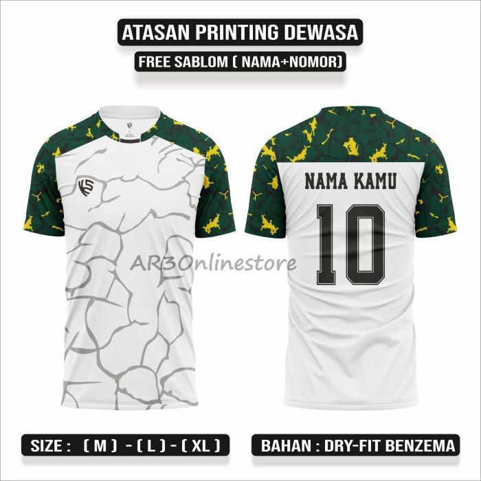 ( FREE SABLON NAMA+NOMOR ) Kaos olahraga printing pria/wanita kaos badminton bulutangkis voli futsal