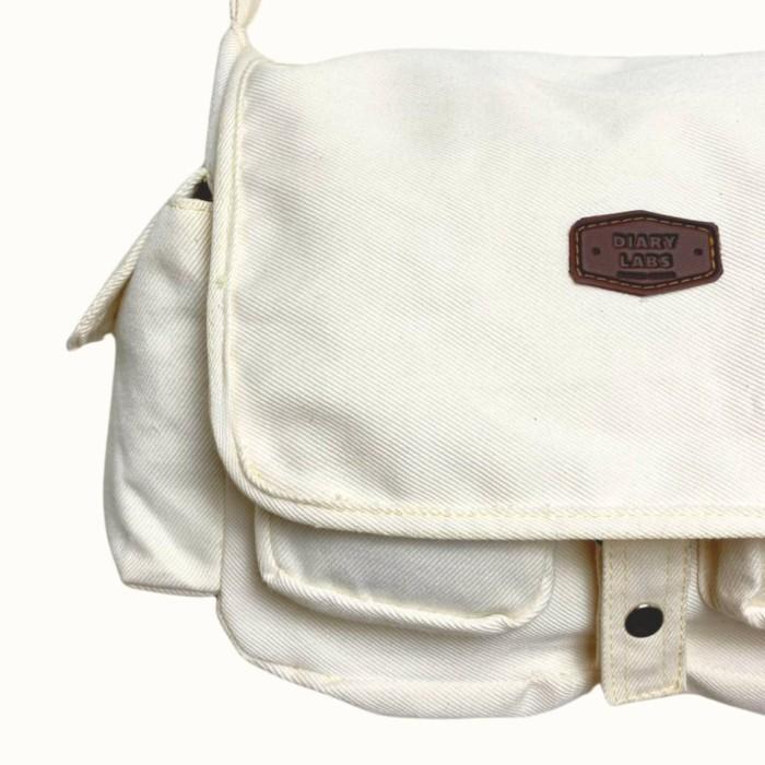 Eiger - Slingbag Tas Selempang Kanvas Pria Wanita Arken Premium - Broken White Canvas Bag