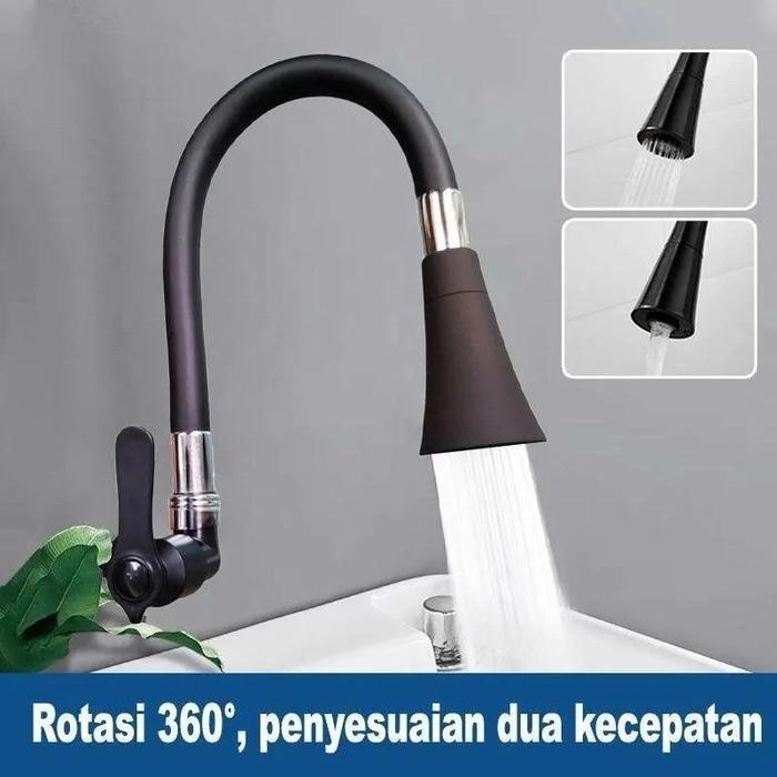Keran angsa fleksibel yang dipasang di dinding SUS 304 / keran wastafel stainless steel SUS304 /