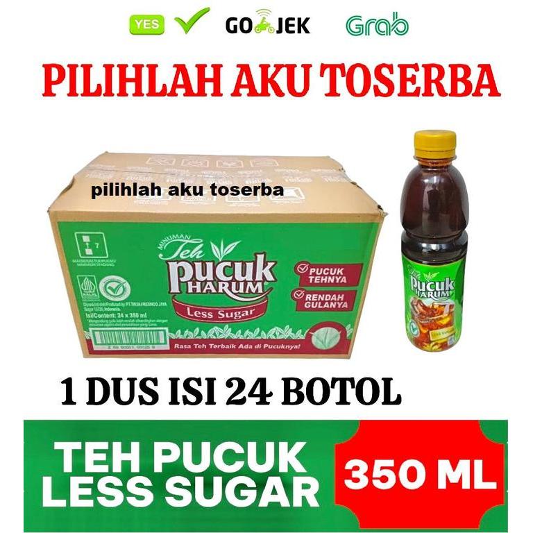 Teh PUCUK Harum LESS SUGAR 350 ml - ( HARGA 1 DUS ISI 24 ) pasti murah