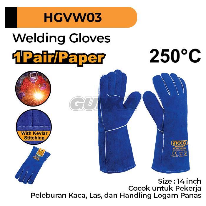 TERUJI Welding Gloves (14" 250C) INGCO HGVW03 Sarung Tangan Las Pelindung Kulit Tangan Pengelasan