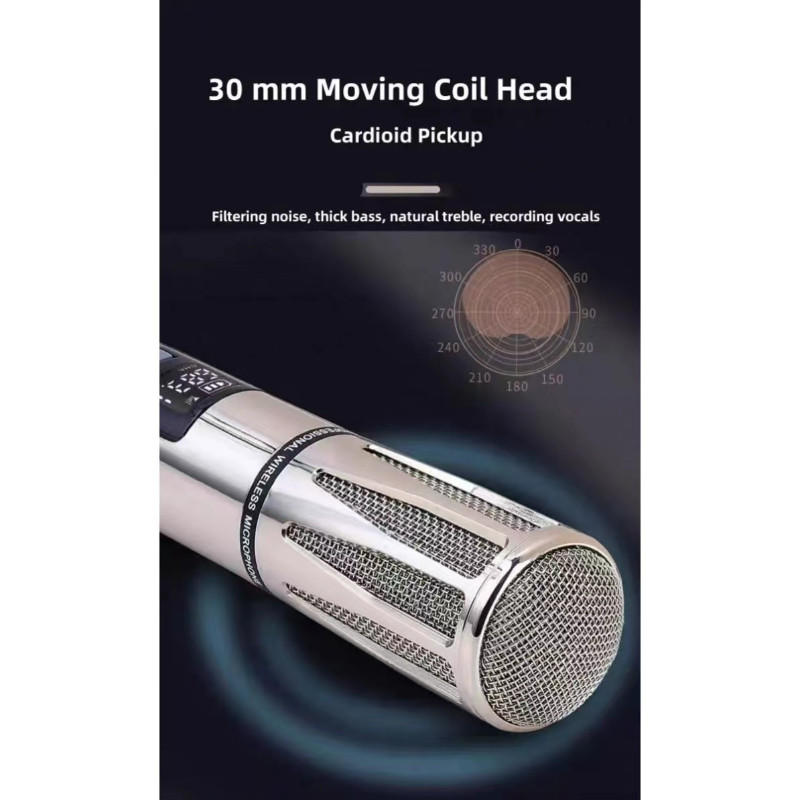 Wireless microphone professional Handheld Karaoke VHF Mic indoor outdoor for Audio Processing and