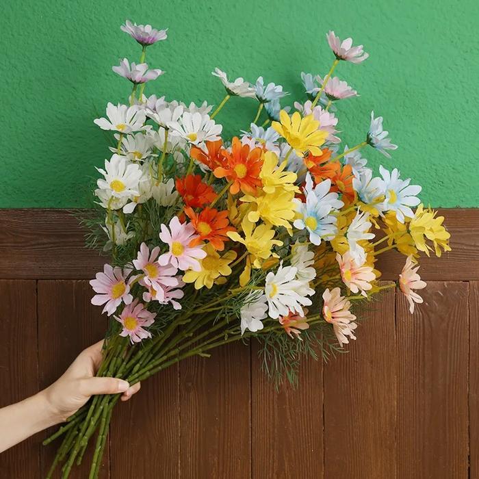 Bunga DAISY Artificial Tangkai Panjang Tanaman Hias Plastik