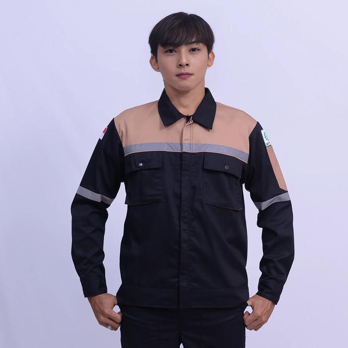 ORIGINAL weaack atasan Auto Safety - baju kerja k3 seragam proyek hitam coklat Panjang READY STOCK