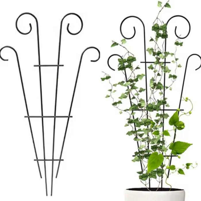 Teralis Hitam Penyangga Tanaman Rambat Kebun Taman - Fan Trellis Metal Plant Support Stake Stand