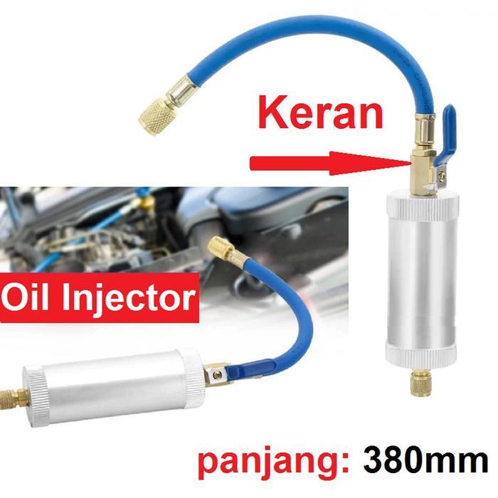 ALAT INJEKSI INJECTOR OLI FREON MOBIL AC R12 R134A 2 ONS 1/4 TABUNG PENGISI CAIRAN PENDINGIN CAIRAN