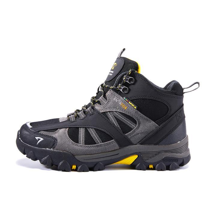 Eiger - Sepatu Gunung Pria 481 Black Grey Hiking Shoes Trekking Climbing Pendaki Uniseks Pria Wanita