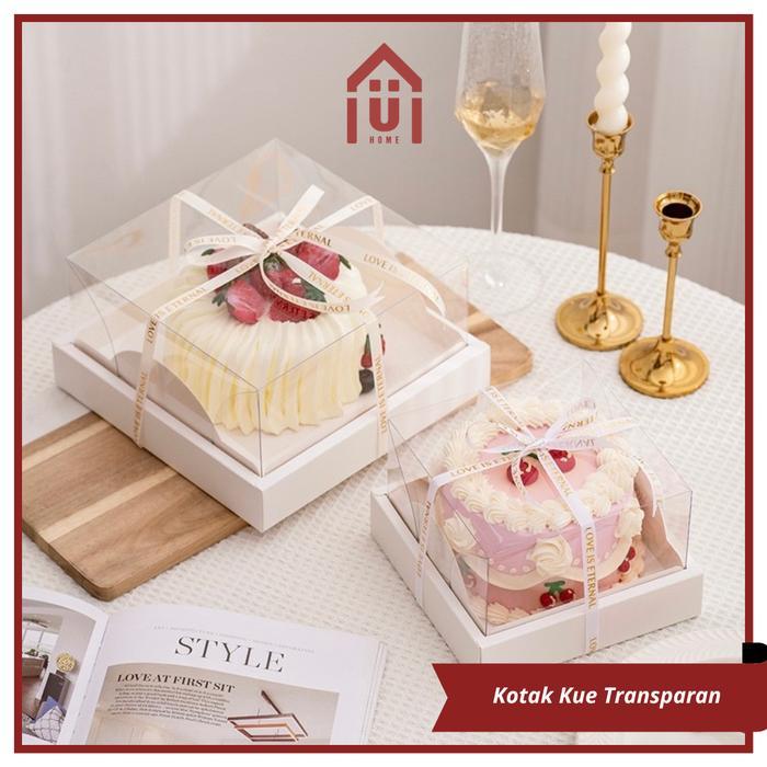 UNISO - BIRTHDAY CAKE BOX TRANSPARANT KOTAK KUE TART ULANG TAHUN MIKA TRANSPARAN