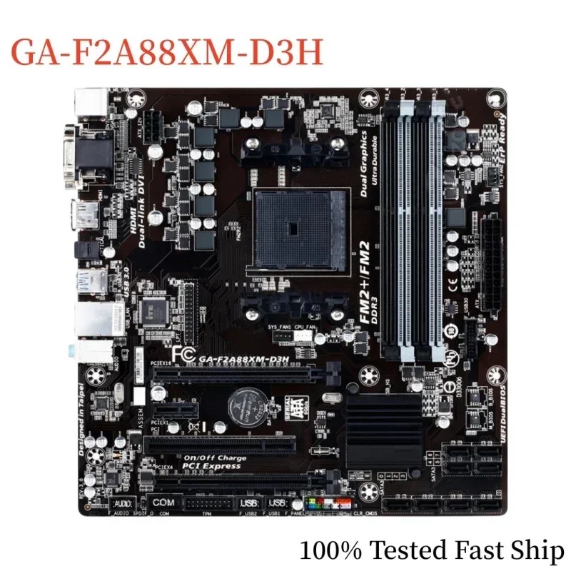 For GIGABYTE GA-F2A88XM-D3H Motherboard A88X 64GB Socket FM2/FM2+ DDR3 Micro ATX Mainboard 100%