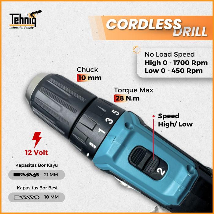 Makita DF333DWYE Bor Obeng Baterai 12Volt / Makita Cordless Driver Drill DF333DWYE