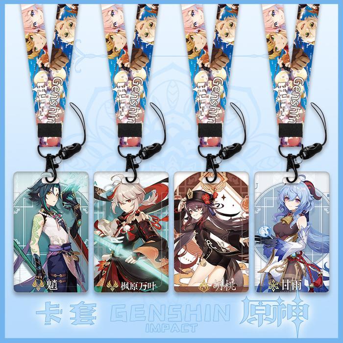Genshin Card Holder Lanyard Kalung Nama Xiao Yoimiya Hutao Kazuha