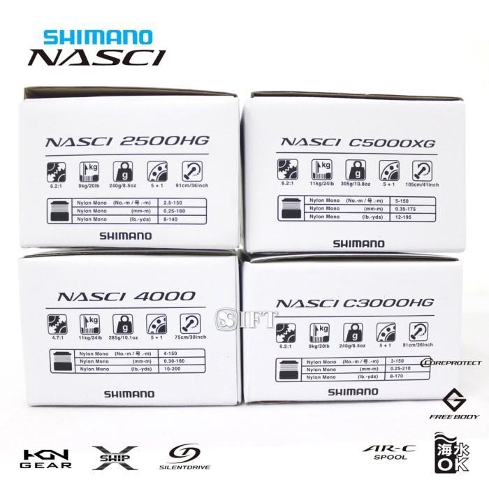 [2021] Reel Shimano Nasci Fc 500 1000 2500 3000 4000 5000 Spinning
