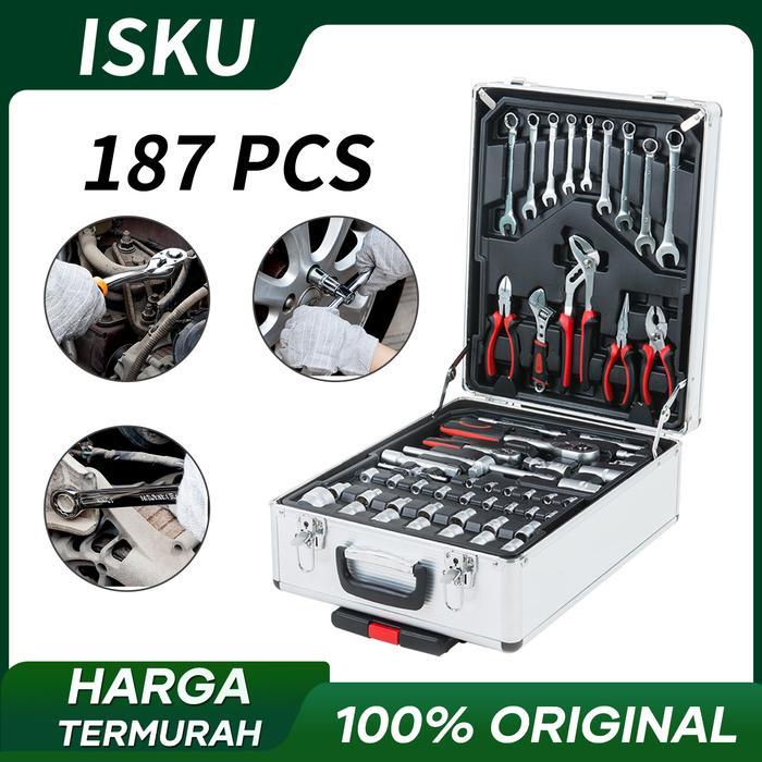 Isku Tool Kit 187 Pcs Perkakas Bengkel Tool Set/Koper Set Perkakas Bengkel/Alat Bengkel Perkakas
