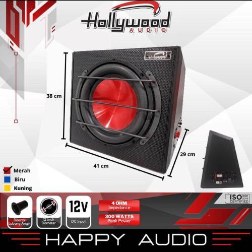 Subwoofer BassBox Aktif 12 Inch Hollywood HW-1260 / HW1260 Subwoofer Built In Power Amplifier