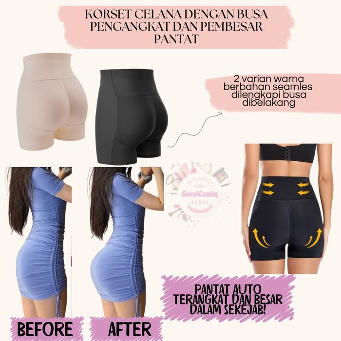 Korset Celana Dalam Seamless Dengan Busa Pengangkat dan Pembesar Pantat Premium