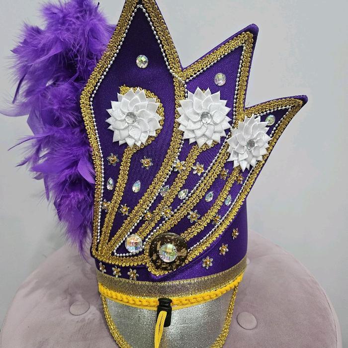 Topi Mayoret Cindai Ungu Silver/Topi Mayoret Cewek/Topi Mayoret Terbaru/Topi Mayoret Drumband/Topi